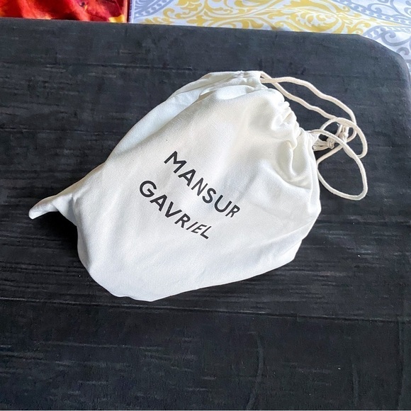 Mansur Gavriel Bag Mini Bloom Tumbled Leather Pouch Crossbody Stone NWOT - Picture 9 of 10